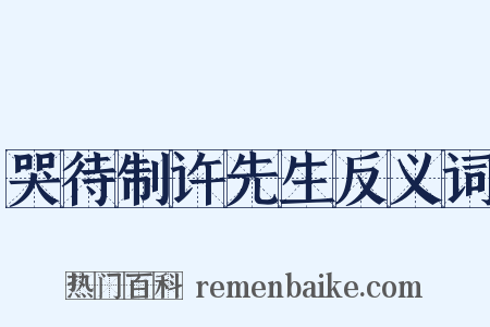 哭待制许先生反义词是什么意思的图片